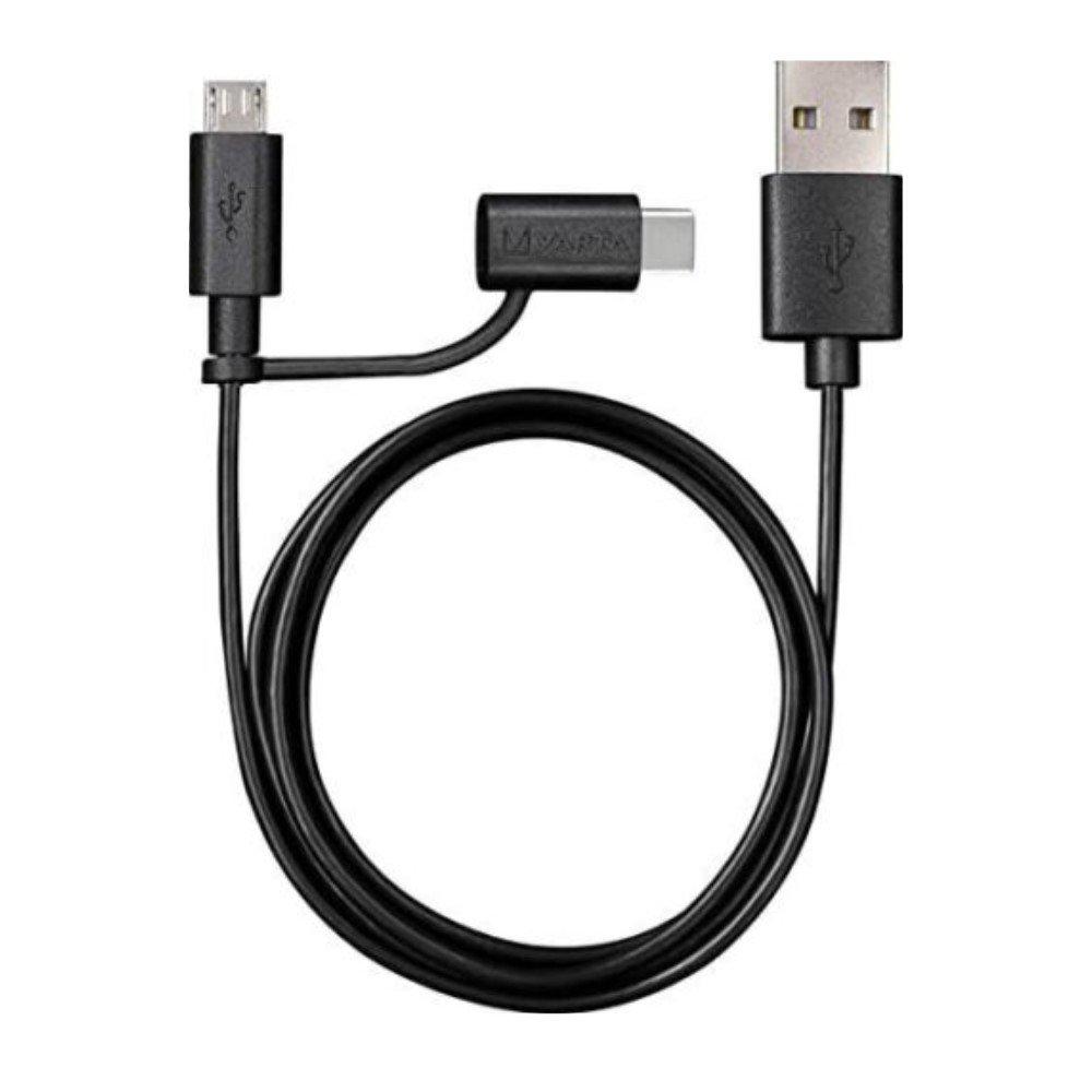 

Varta charge & sync 2 in 1-micro usb and a usb type c cable, 1m, 57948 - black