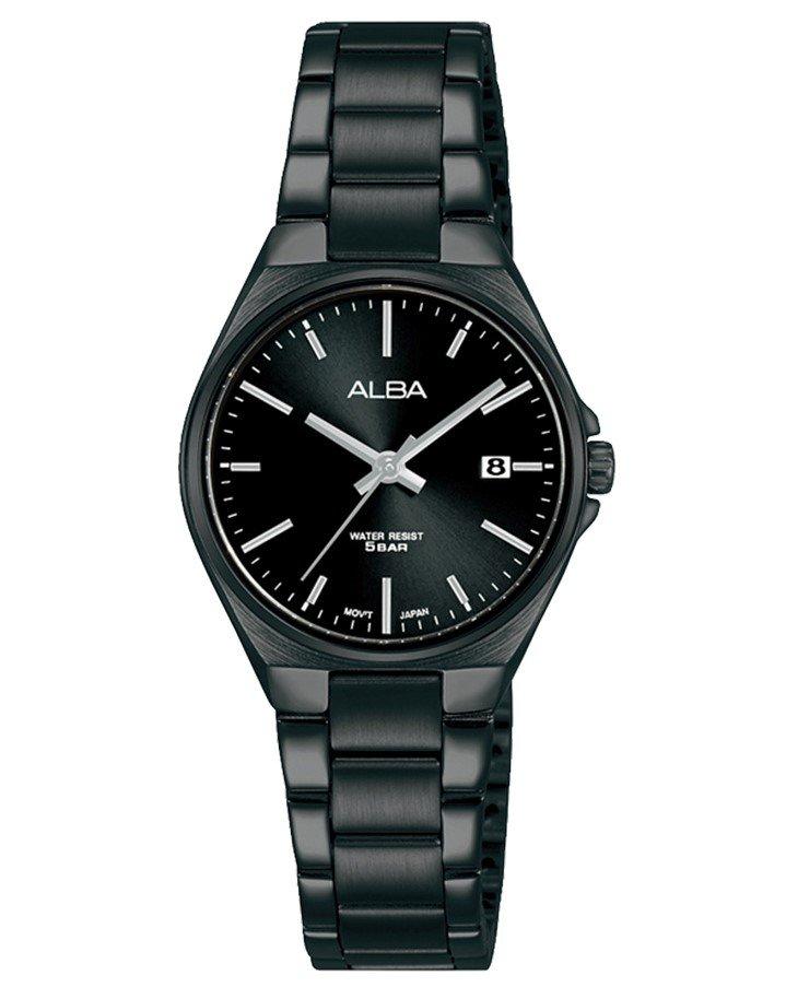 

Alba prestige ladies watch, 26mm, analog, stainless steel strap, ah7bb3x1 – black