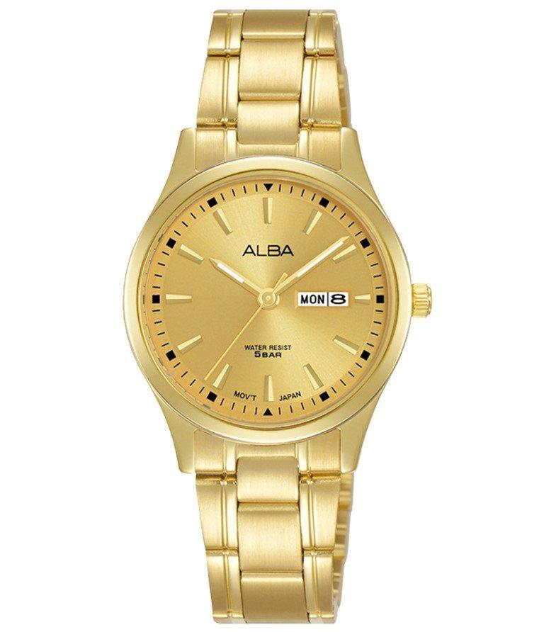 

Alba prestige ladies watch, 26mm, analog, stainless steel strap, ah7bb4x1 – gold