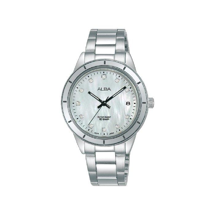 

Alba active watch for women, analog, 34mm, stainless steel strap, ag8m91x1- silver