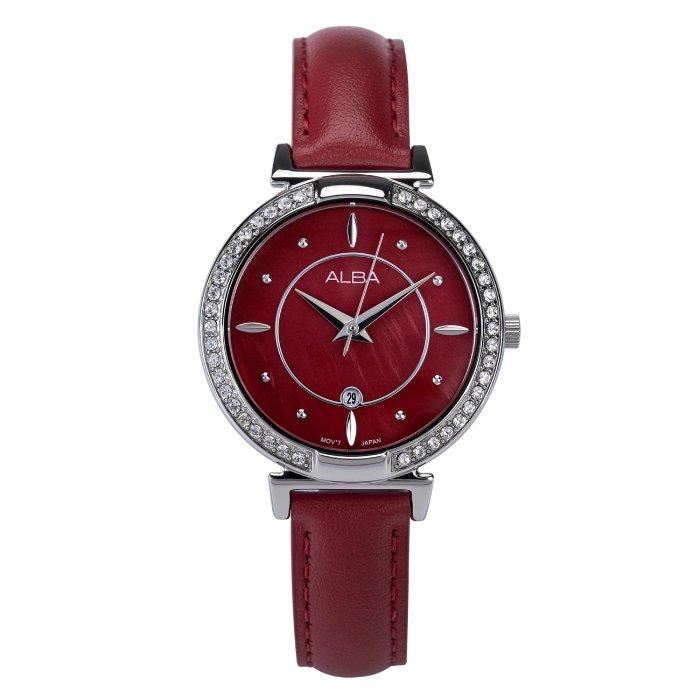 

Alba watch for women, analog, stainless steel band, 31mm, red - ah7bg1x1
