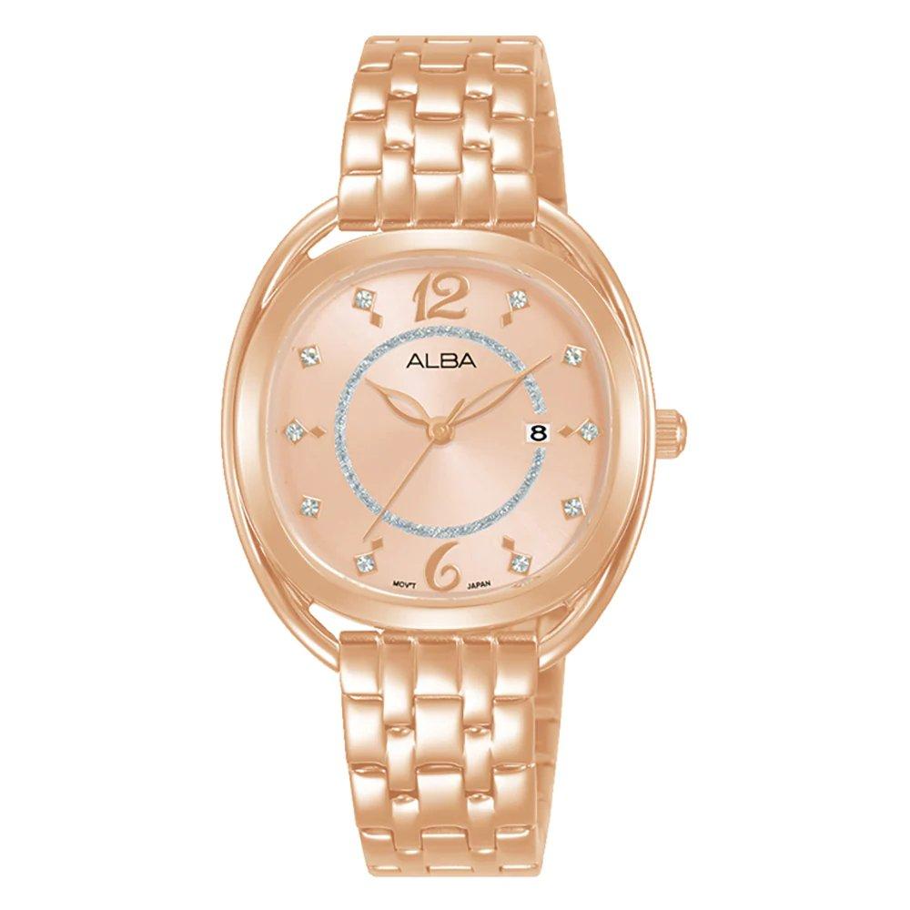 

Alba fashion watch for women, analog, stainless steel band, 31mm, ah7bg2x1 - rose gold