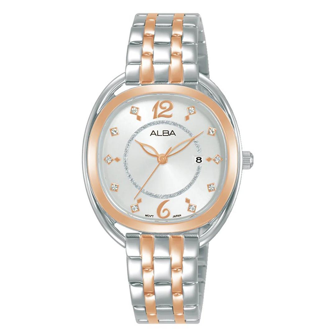 Alba Fashion Watch for Women, Analog, Stainless Steel Band, 31mm, AH7BG6X1 - Silver / Rose Gold