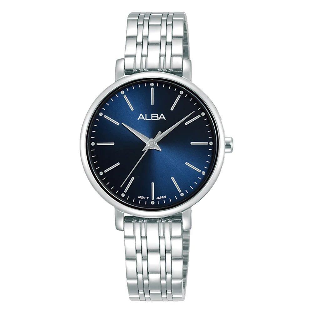 

Alba fashion watch for women, analog, stainless steel band, 30mm, arx097x1 - silver