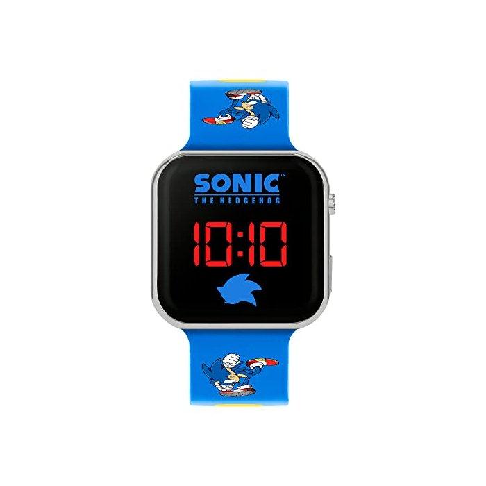 

Disney sega sonic led kids watch, 35 mm, printed silicone strap, snc4137 – blue