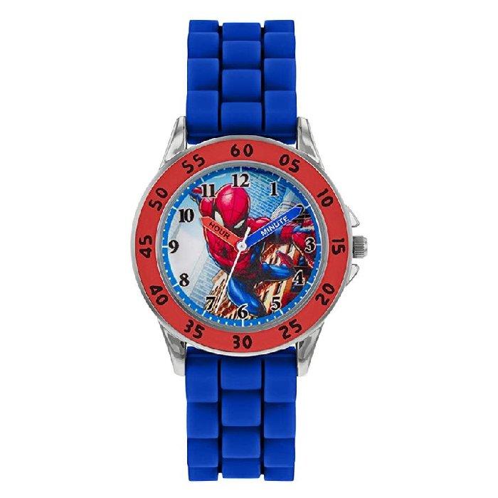 

Disney spiderman watch for boys, analog, rubber strap, spd9048 - blue