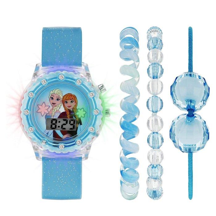 

Disney frozen digital watch for girls and bracelet set, fzn4087argset - blue