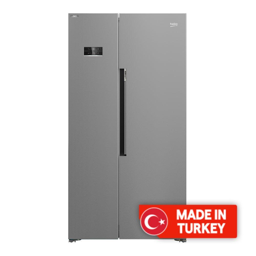 

Beko side by side refrigerator/ freezer, 22. 6cft, 640 liters, gne741s – silver