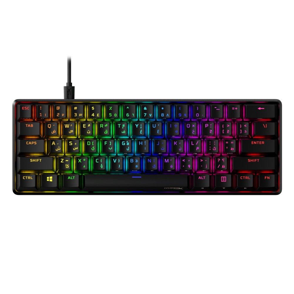 

Hyperx alloy origins 60 gaming keyboard, mechanical, wired, red ar, 6p6k8aa#a2n - black