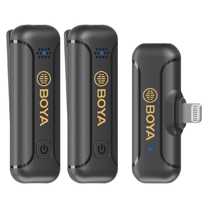

Boya dual 2. 4ghz wireless lavalier microphone, lightning connector, by-wm3t2-d2 - black