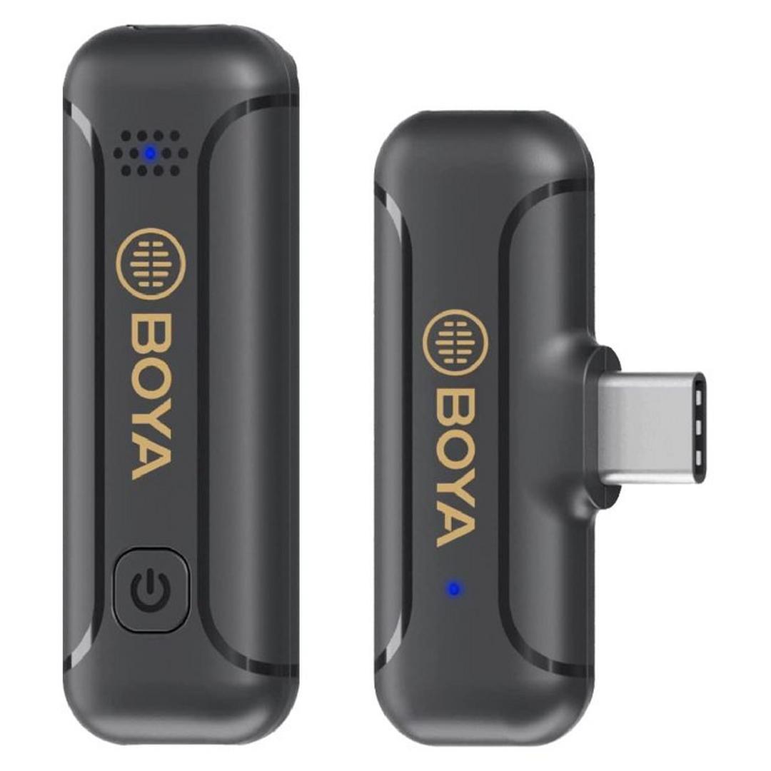 Boya 2.4GHZ Wireless Lavalier Microphone, USB-C Connector, BY-WM3T2-U1 - Black