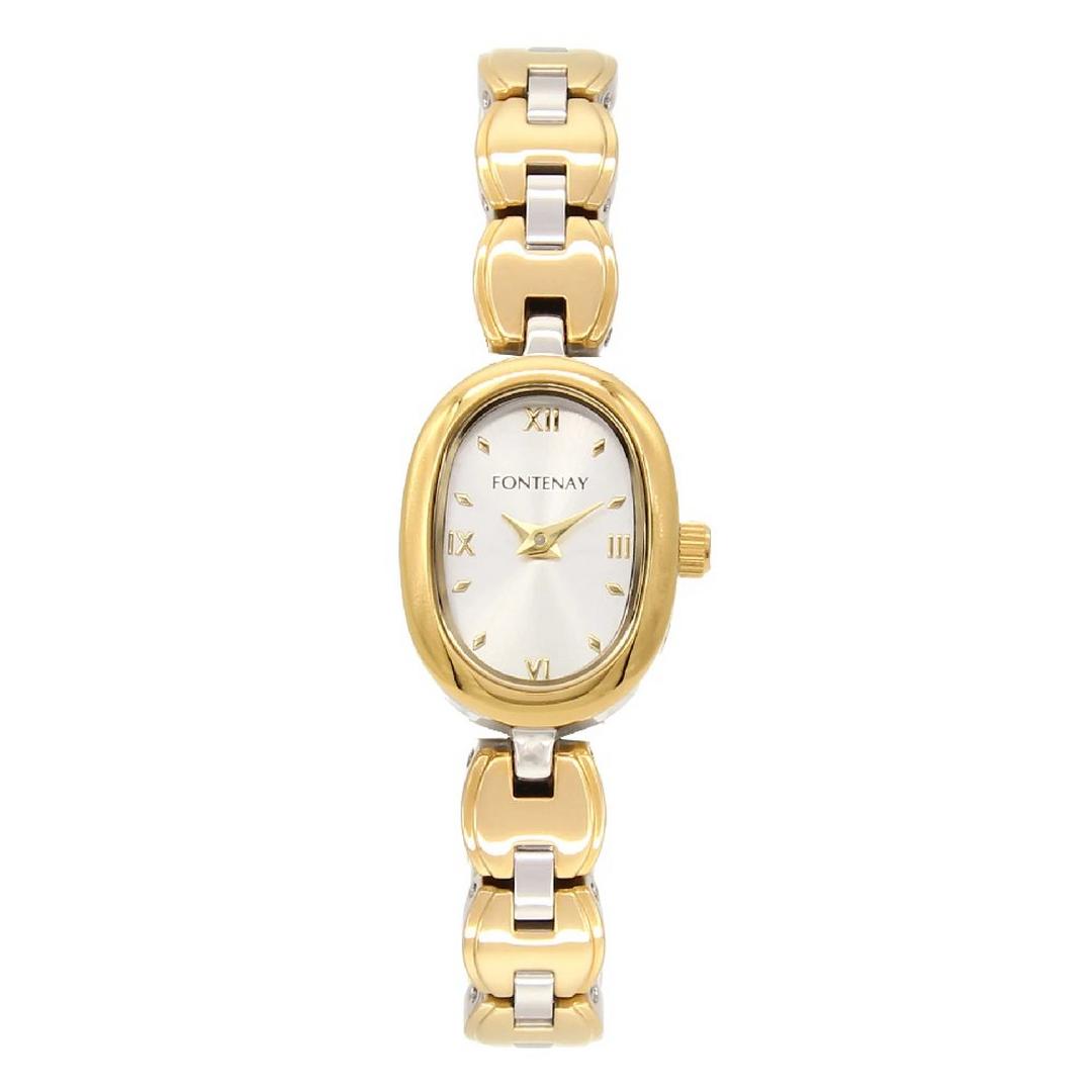 Fontenay Paris Watch for Women, Analog, Stainless Steel Band, 17X23.4, 330WXD - Silver / Gold