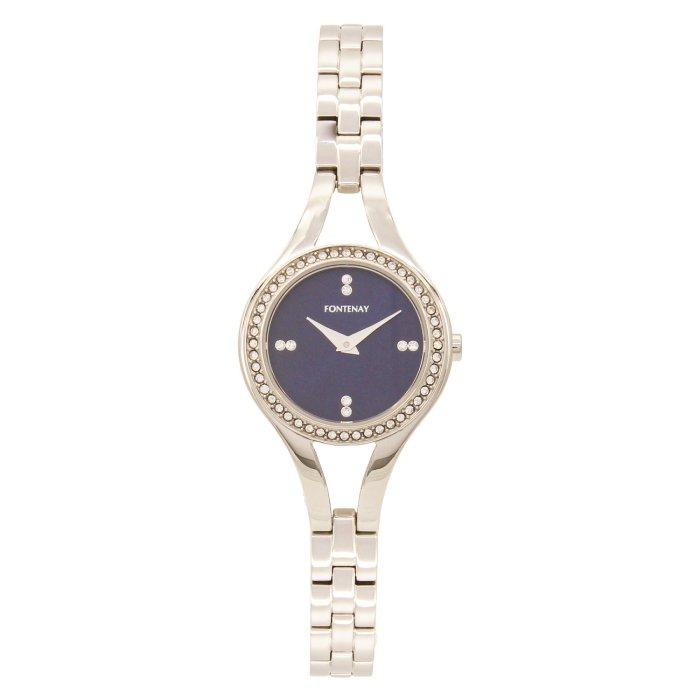 

Fontenay paris watch for women, analog, stainless steel band, 27mm, 331wab - silver