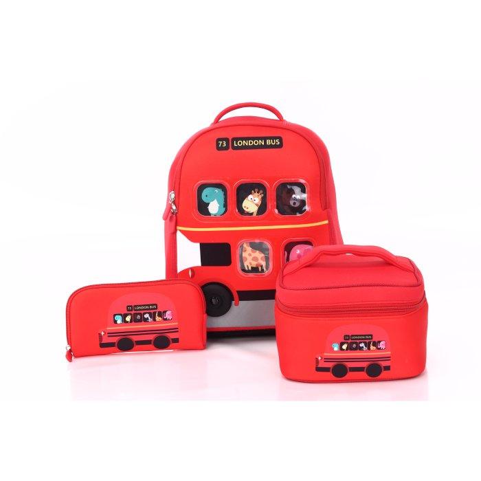 

Eq kids 3in1 bus large backpack set, klb230210l - red