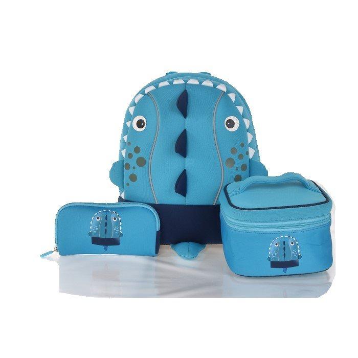 

Eq kids 3in1 shark large backpack set, klb230259l - turquoise