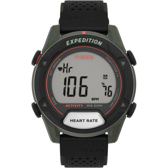 

Timex expedition trailblazer plus watch for men, digital, 43mm, leather strap, tw4b2700...