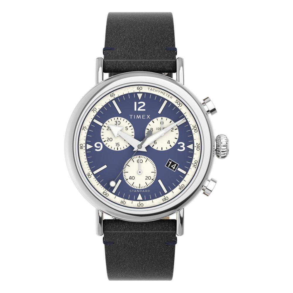 

Timex waterbury men's watch, analogue, 41mm, leather band, tw2v71100 – black