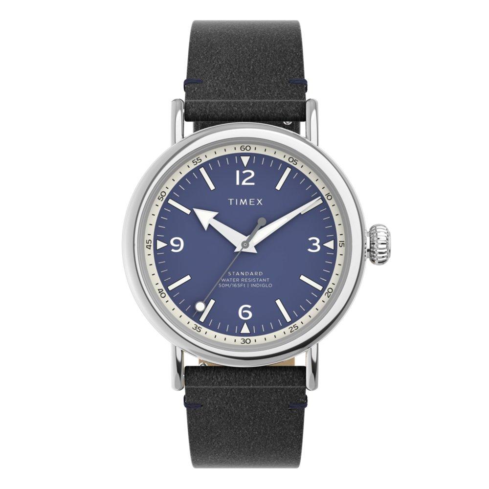 

Timex waterbury men's watch, analogue, 40mm, leather band, tw2v71300 – black
