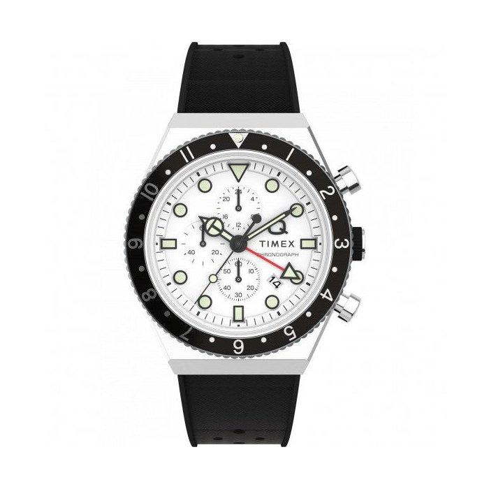 

Timex q men's watch, chronograph, 40mm, rubber strap, tw2v70100 – black