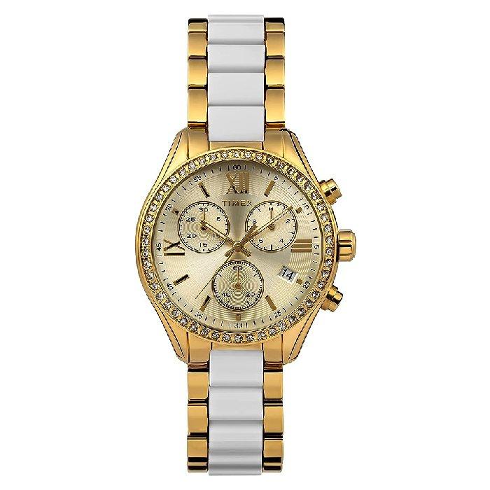 

Timex watch for women, analog, alloy band, 38mm, tw2v74900 - goldtone