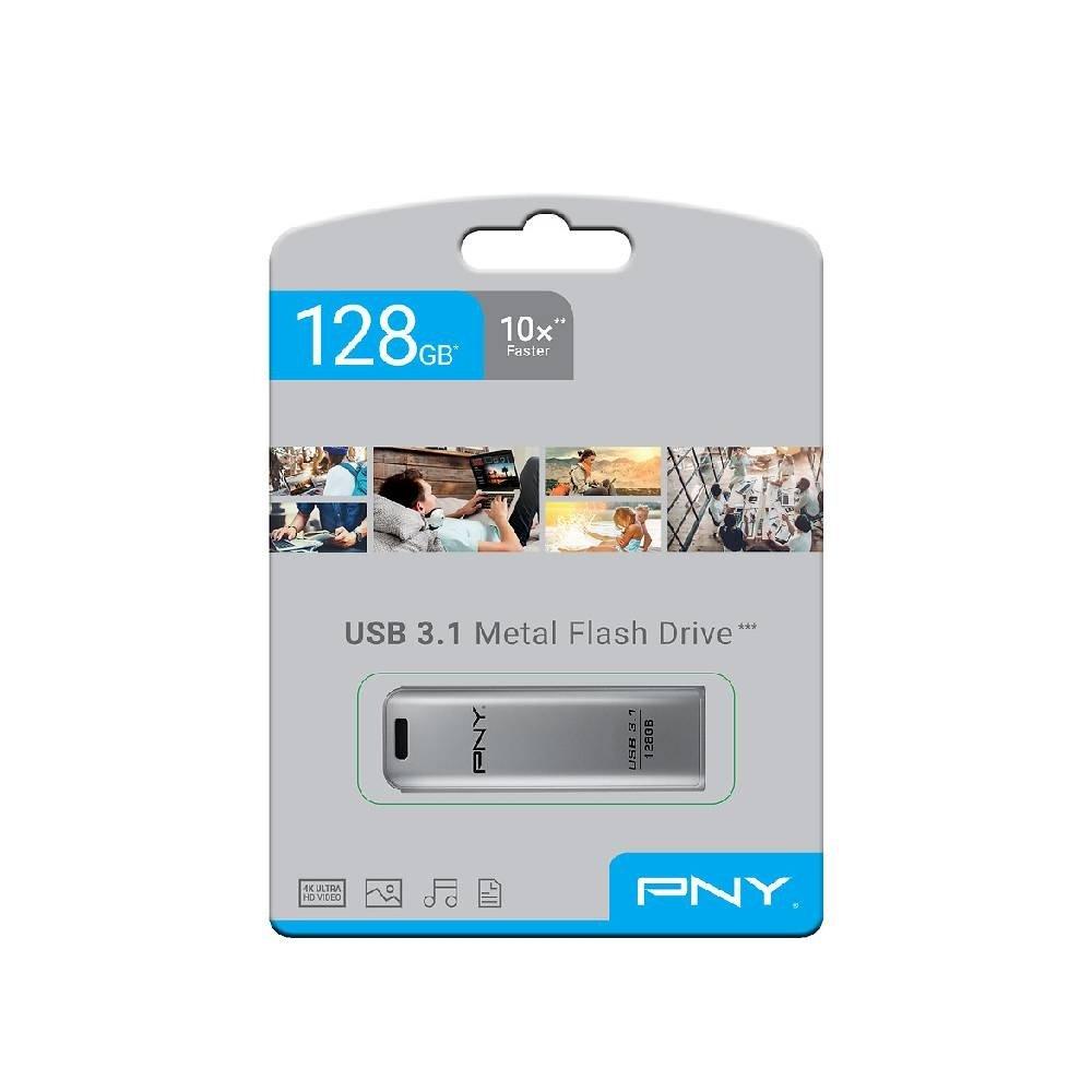 

Pny elite steel usb 3. 1 flash drive, 128gb, fd128esteel31g-ef - silver