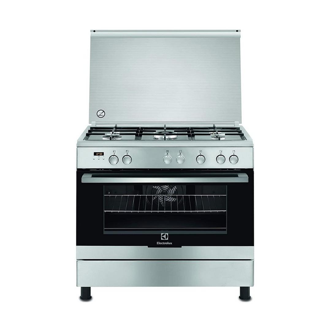 ELECTROLUX 5 Burners Gas Cooker with Electric Oven, 90X60cm, EKK925A0OX - Stainless Steel