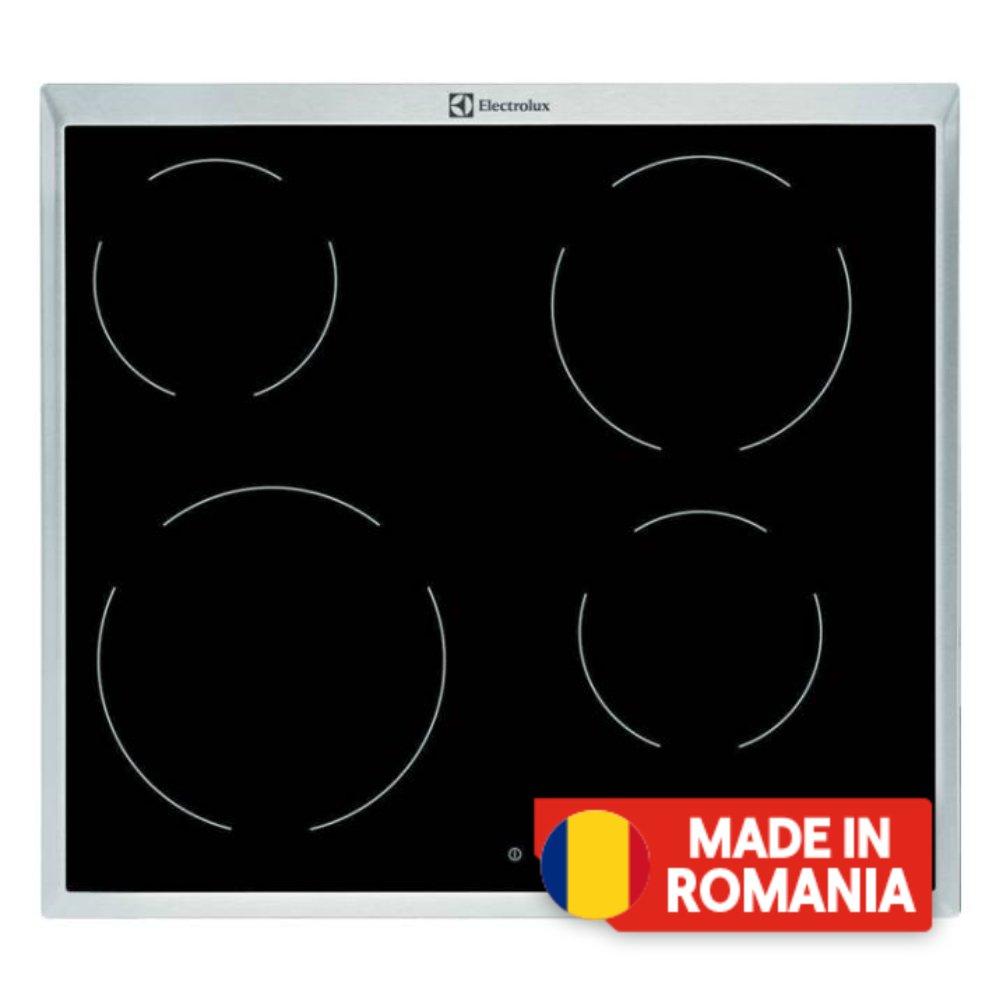 

Electrolux 60cm built-in ceramic electric hob with 4 burners, 6500w, ehf6240xok - black