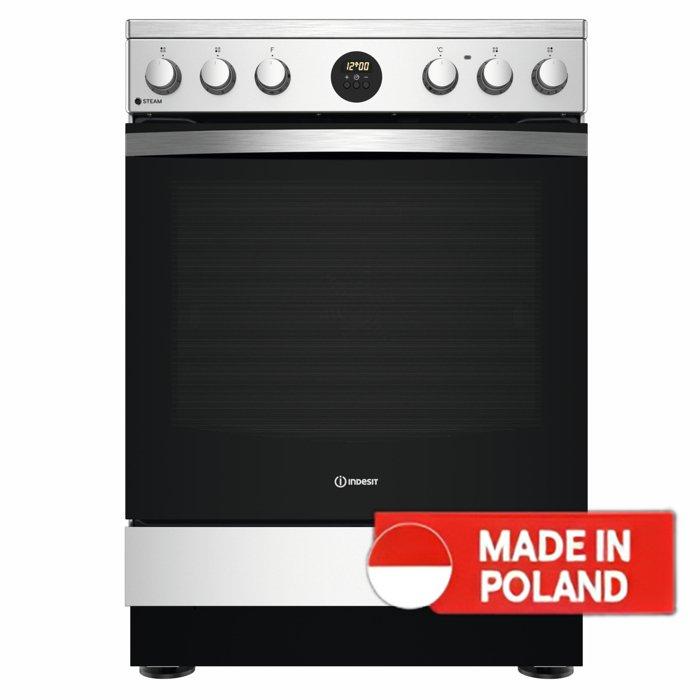 

Indesit 4 burners electric cooker, 60x60cm, is67v8ccxt/e - stainless steel