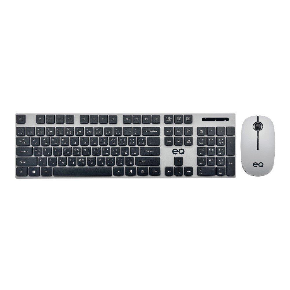 

Eq 2. 4g wireless arabic & english keyboard with mouse, gk600 - black/gray