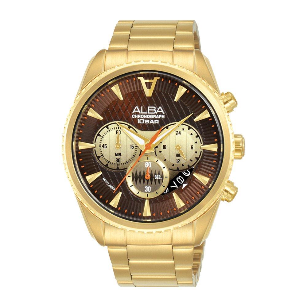 

Alba signa men's watch,analog, 43mm, stainless steel strap, at3j10x1 - gold