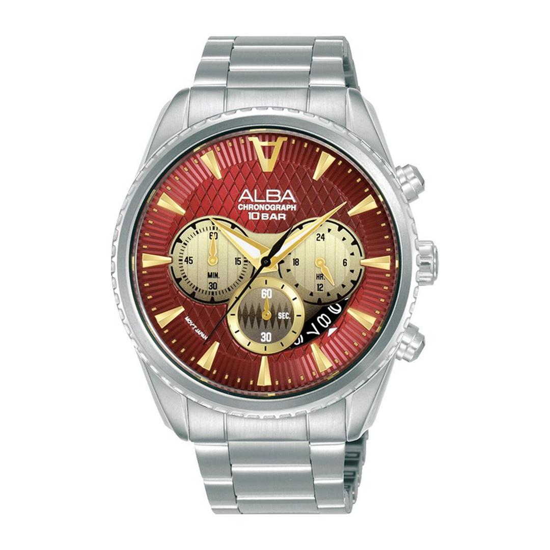 Alba Signa Men's Watch,Analog, 43mm, Stainless Steel Strap, AT3J11X1 - Silver