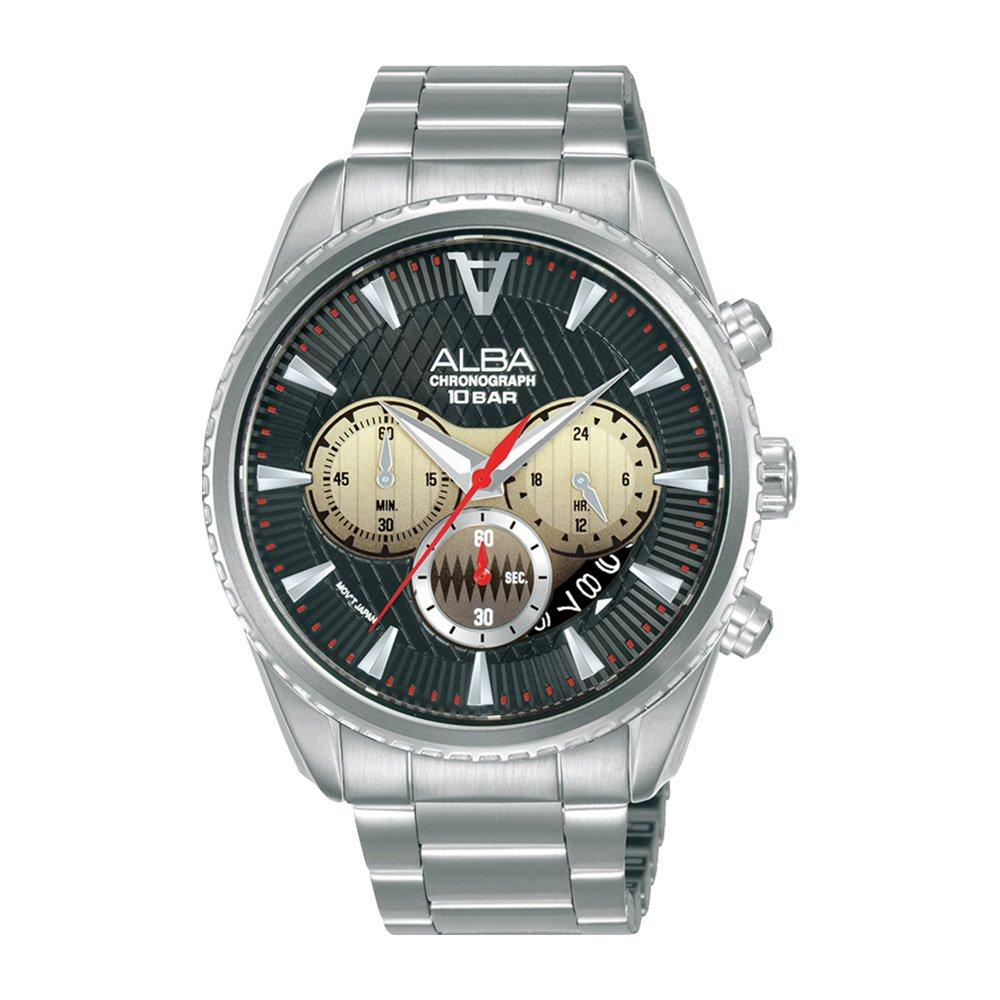 

Alba signa men's watch,analog, 43mm, stainless steel strap, at3j15x1 - silver
