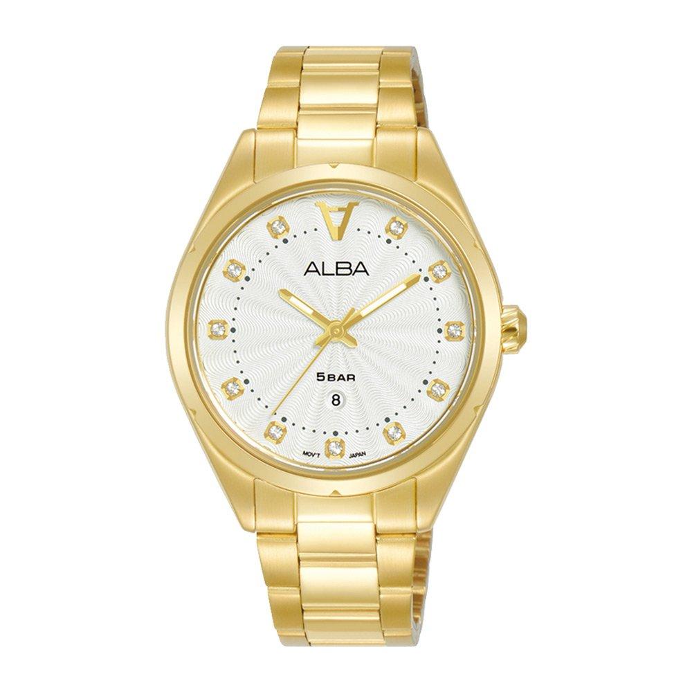 

Alba signa ladies watch,analog, 34mm, stainless steel strap, ah7bp4x1 - gold