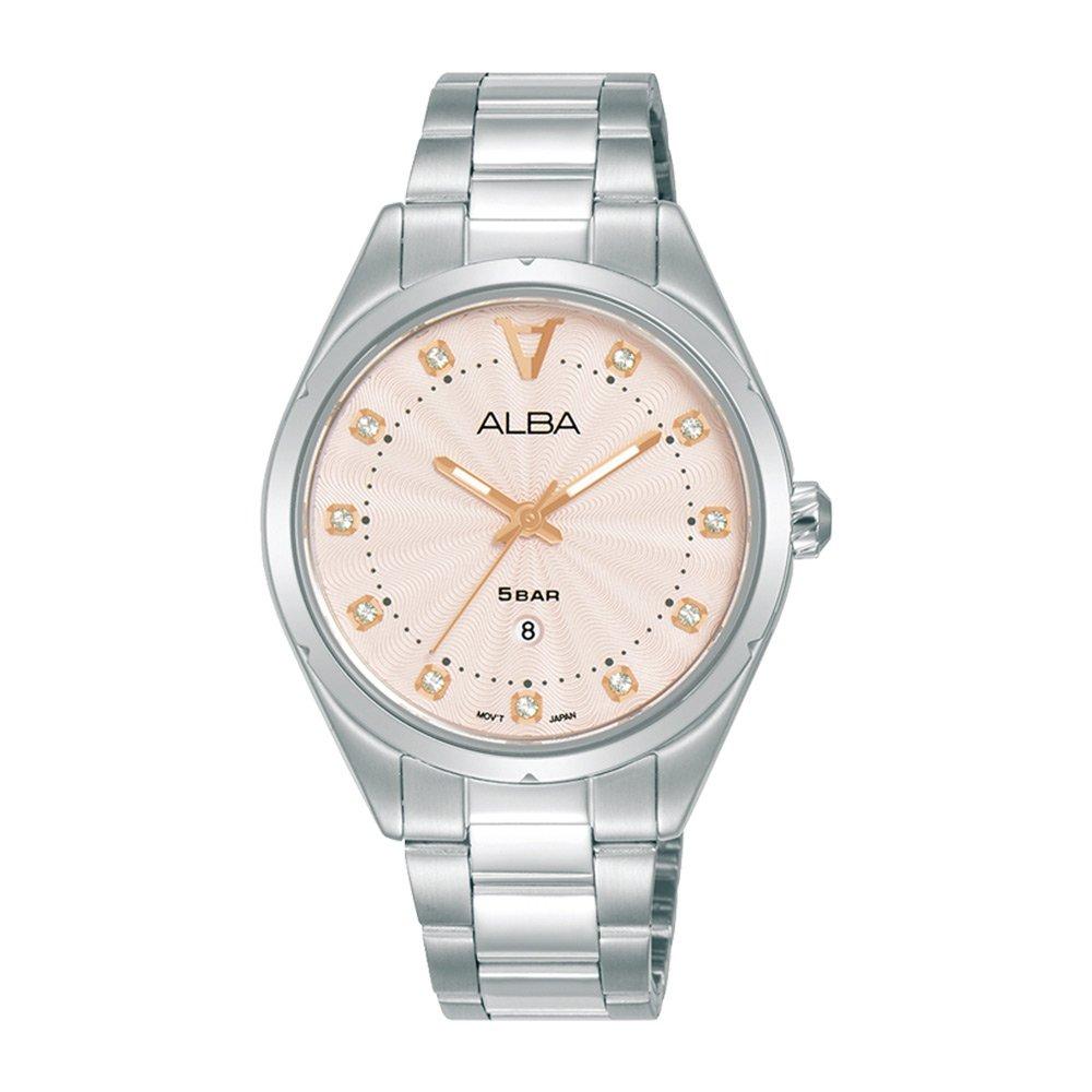 

Alba signa ladies watch,analog, 34mm, stainless steel strap, ah7bp7x1 - silver