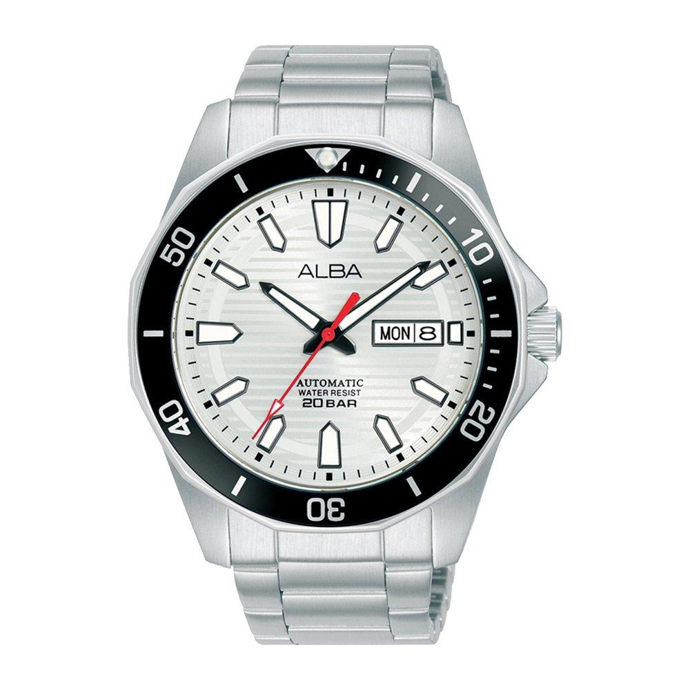 

Alba active watch for men, analog, 43mm, stainless steel strap, al4461x1 – silver