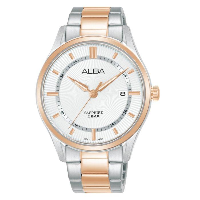 

Alba prestige men's watch, analog , 41mm, stainless steel strap, as9r14x1 - silver/rose...