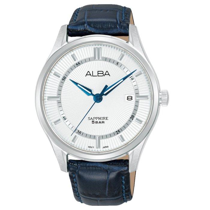 

Alba prestige men's watch, analog , 41mm, leather strap, as9r23x1 - dark blue