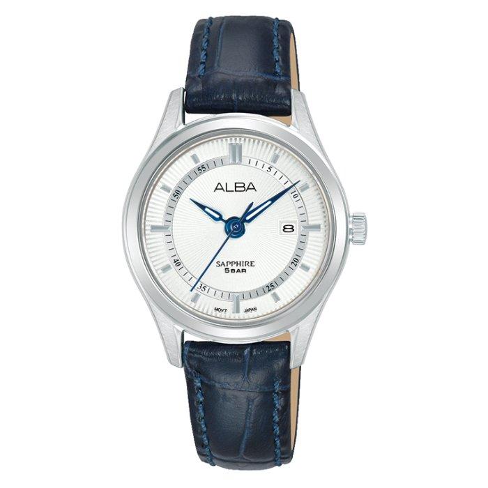 

Alba prestige ladies watch, analog , 30mm, leather strap, ah7br1x1 - dark blue