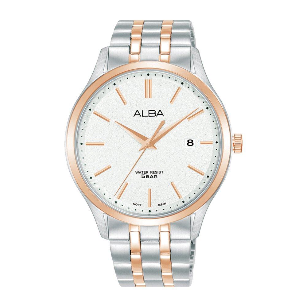 

Alba prestige watch for men, analog, 41mm, stainless steel strap, as9r28x1 – silver/gold