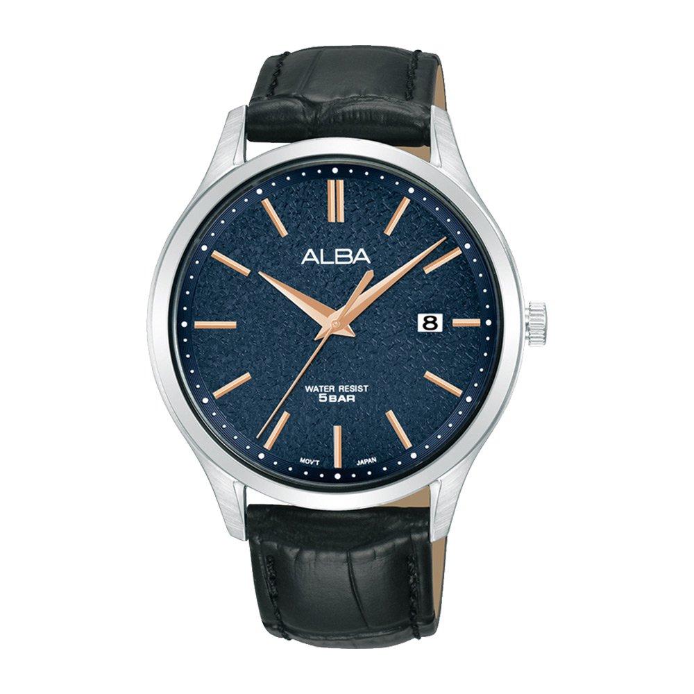

Alba prestige watch for men, analog, 41mm, leather strap, as9r37x1 – black