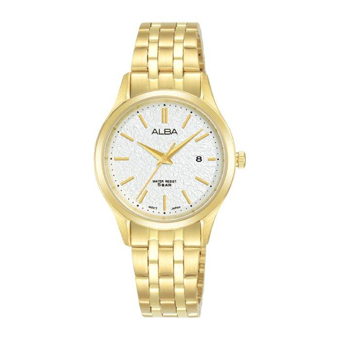 

Alba prestige watch for women, analog, 29mm, stainless steel strap, ah7br4x1 – gold