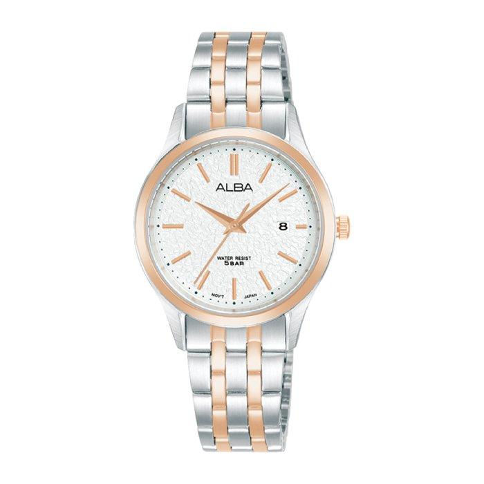 

Alba prestige watch for women, analog, 29mm, stainless steel strap, ah7br7x1 – silver\gold
