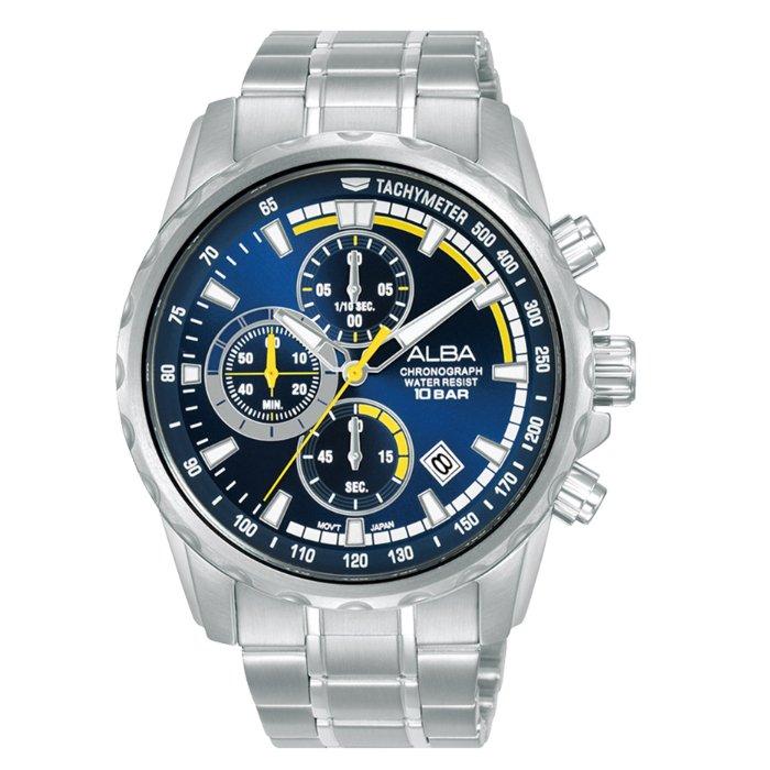 

Alba active men's watch, analog , 43mm, stainless steel strap, am3929x1 - silver