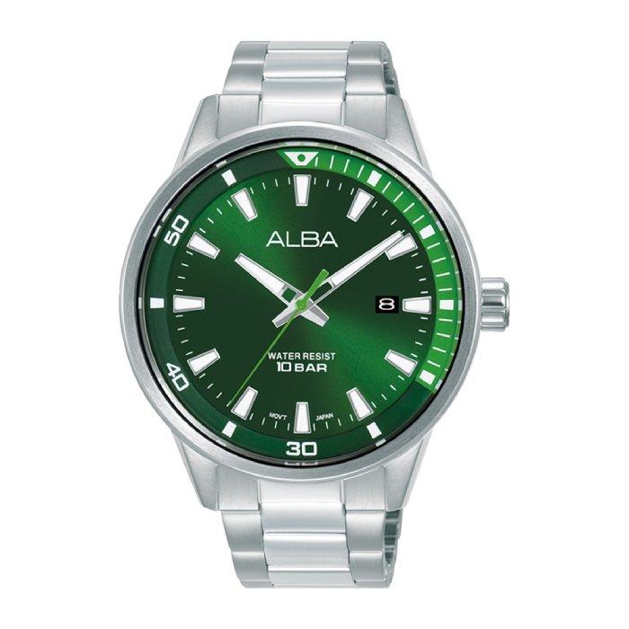 

Alba active watch for men, analog, 43mm, stainless steel strap, as9r57x1– silver