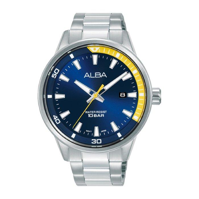 

Alba active watch for men, analog, 43mm, stainless steel strap, as9r59x1– silver