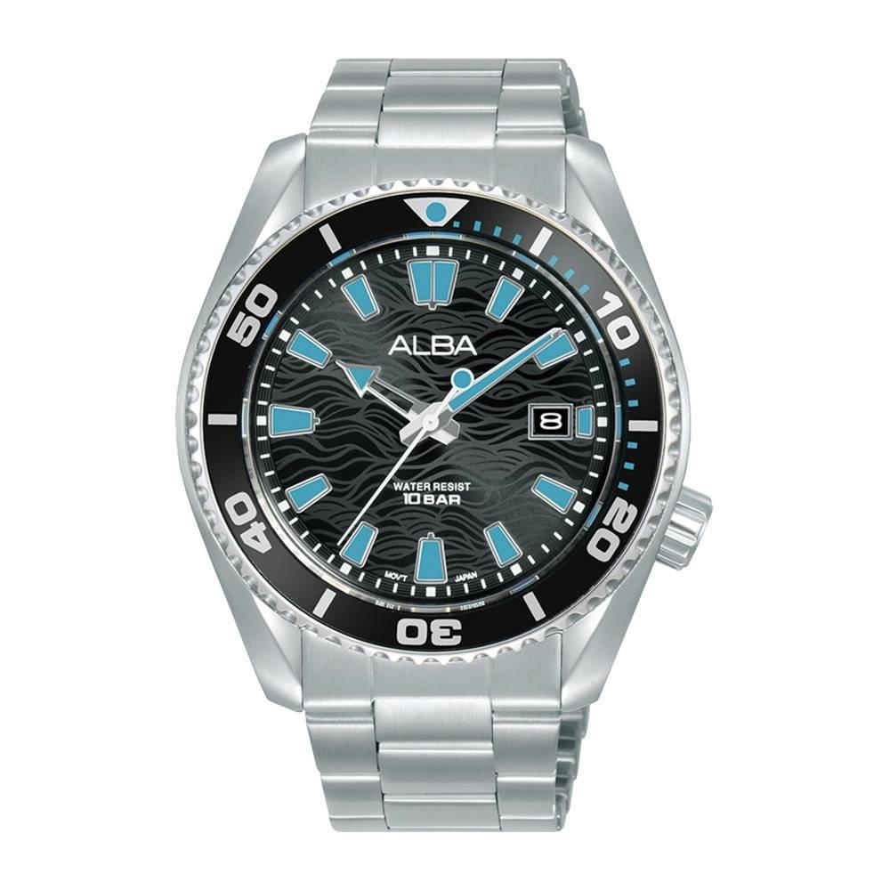 

Alba active watch for men, analog, 43. 5mm, stainless steel strap, as9r71x1 – silver