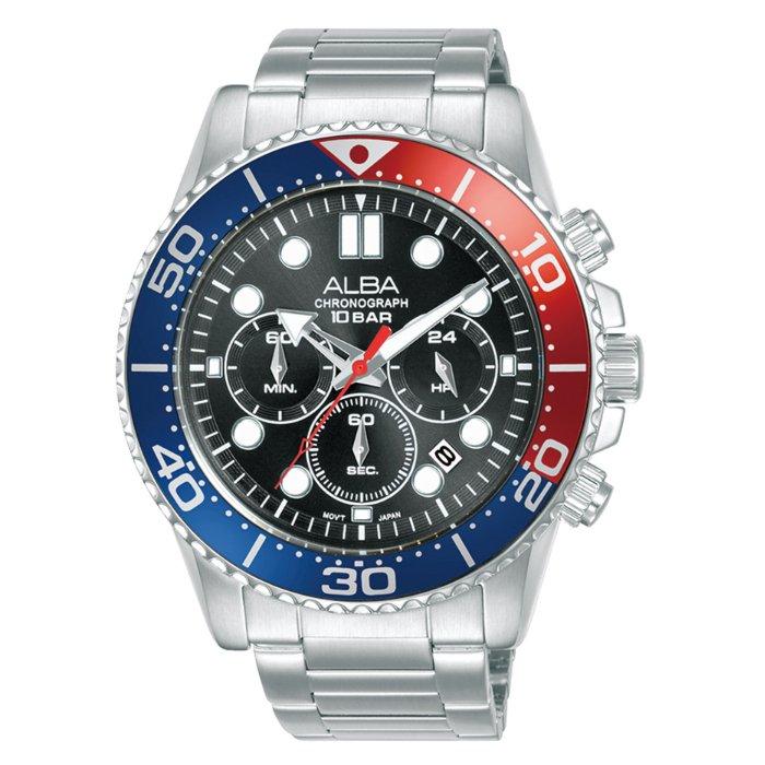 

Alba active men's watch, analog , 45mm, stainless steel strap, at3j35x1 - silver