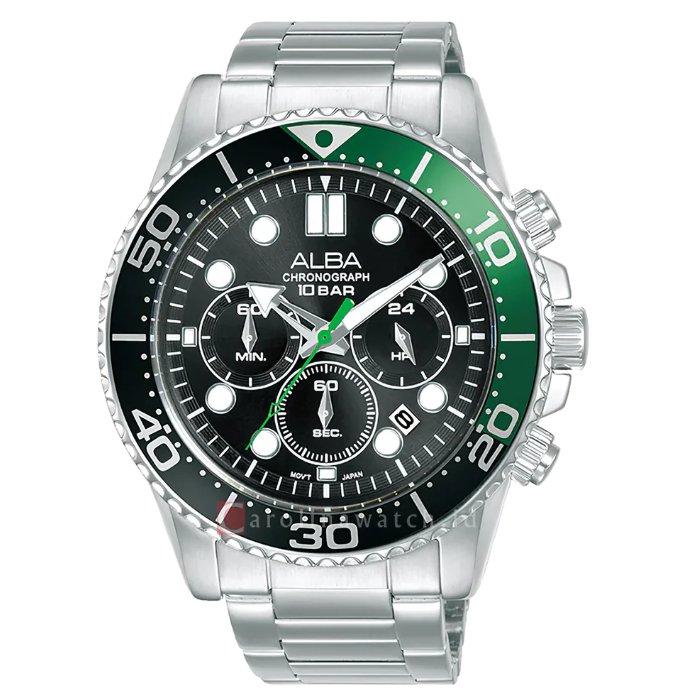 

Alba active men's watch, analog , 45mm, stainless steel strap, at3j39x1 - silver