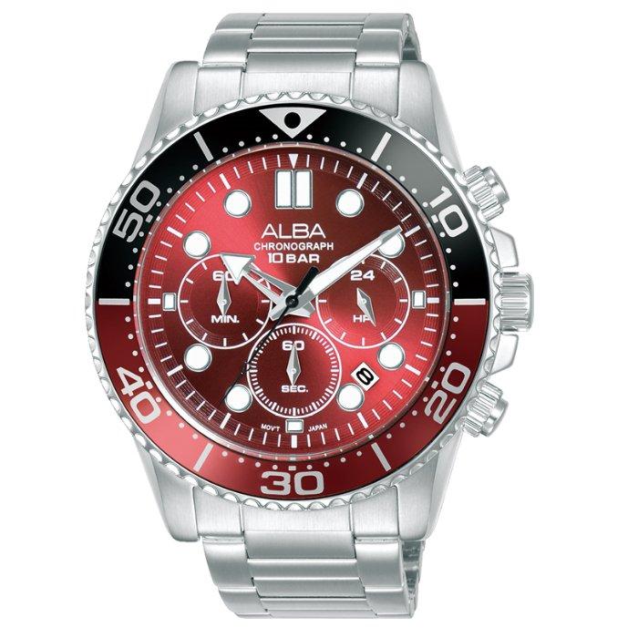 

Alba active men's watch, analog , 45mm, stainless steel strap, at3j41x1 - silver