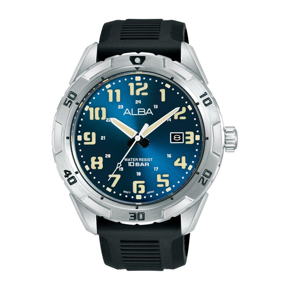 

Alba active men's watch,analog, 45mm, silicone strap, as9r85x1 - black